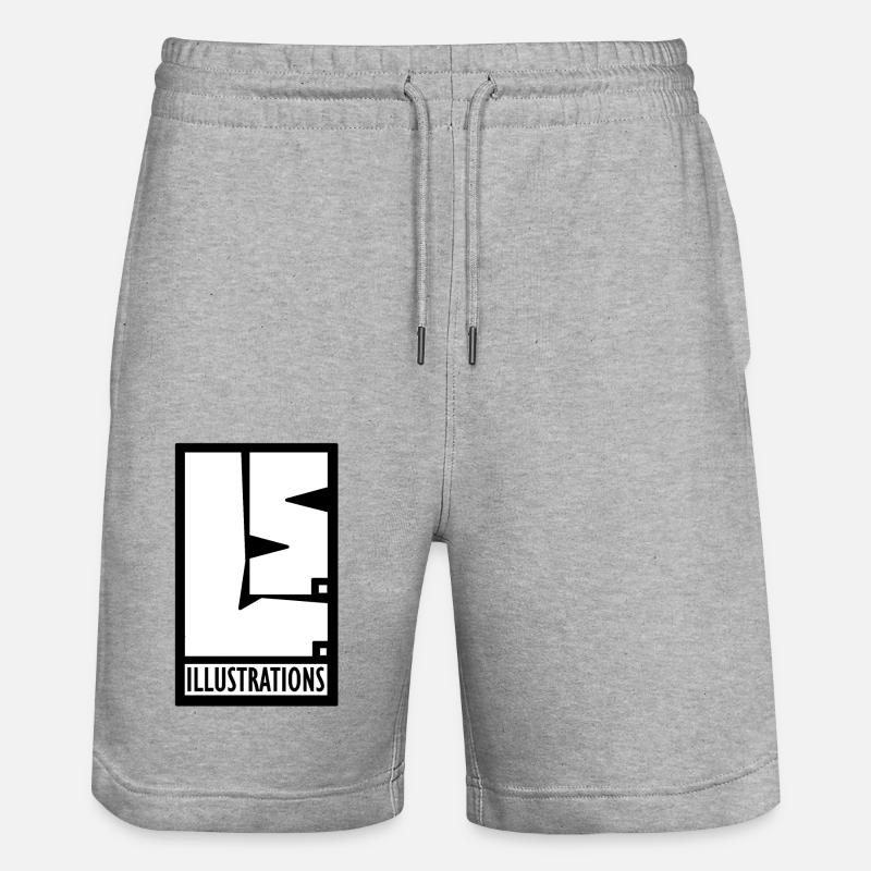 L.S.ILLUSTRATIONS LOGO - Short de jogging bio TRAINER Stanley/Stella unisexe - gris chiné