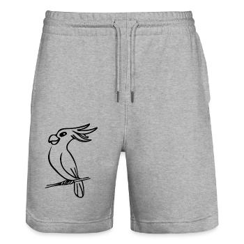 Kakadu Spass Portrait Vogel Zeichnung - Stanley/Stella Unisex Bio Joggingshorts Trainer  - Grau meliert - Vorne - Nik (191cm) & Marisol (170cm)