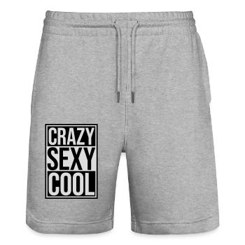 design cool sexy fou - Short de jogging bio TRAINER Stanley/Stella unisexe - gris chiné - Devant - Nik (191cm) & Marisol (170cm)