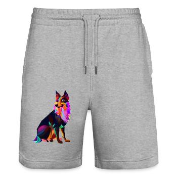 Schäferhund Hundebesitzer Hunde Hundehalter Hund - Stanley/Stella Unisex Bio Joggingshorts Trainer  - Grau meliert - Vorne - Nik (191cm) & Marisol (170cm)