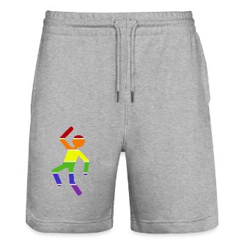 Mehrfarbiger Mann - Stanley/Stella Unisex Bio Joggingshorts Trainer  - Grau meliert - Vorne - Nik (191cm) & Marisol (170cm)
