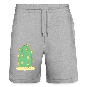 Cactus N°1 - Short de jogging bio TRAINER Stanley/Stella unisexe - gris chiné - Devant - Nik (191cm) & Marisol (170cm)