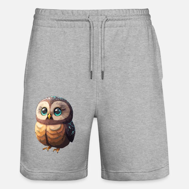 hibou mignon - Short de jogging bio TRAINER Stanley/Stella unisexe - gris chiné