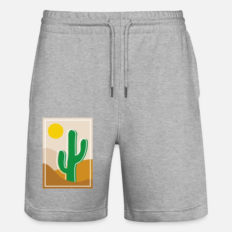 Cactus dans le désert - Short de jogging bio TRAINER Stanley/Stella unisexe - gris chiné