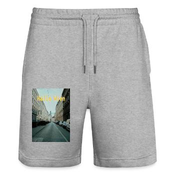 HalloWien - Stanley/Stella Unisex Bio Joggingshorts Trainer  - Grau meliert - Vorne - Nik (191cm) & Marisol (170cm)