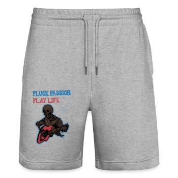 skeleton play guitar - Stanley/Stella Unisex Bio Joggingshorts Trainer  - Grau meliert - Vorne - Nik (191cm) & Marisol (170cm)