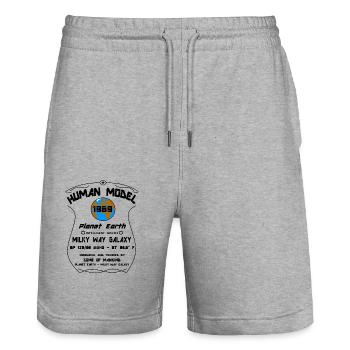 1969 - Stanley/Stella Trainer Unisex Organic Jogging Shorts - heather grey - Front - Nik (191cm) & Marisol (170cm)