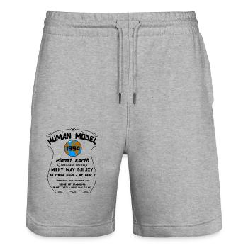 1994 - Stanley/Stella Trainer Unisex Organic Jogging Shorts - heather grey - Front - Nik (191cm) & Marisol (170cm)