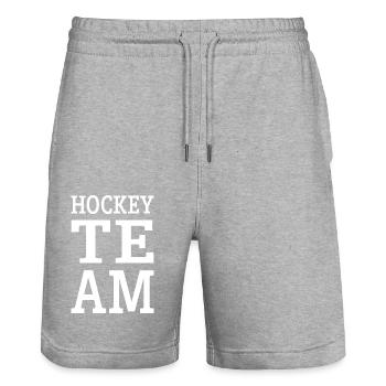 Équipe de hockey - Short de jogging bio TRAINER Stanley/Stella unisexe - gris chiné - Devant - Nik (191cm) & Marisol (170cm)