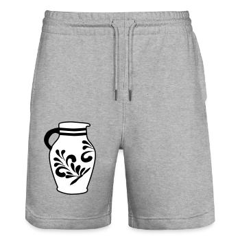 Bembel - Der original Frankfurter Apfelweinbembel - Stanley/Stella Unisex Bio Joggingshorts Trainer  - Grau meliert - Vorne - Nik (191cm) & Marisol (170cm)