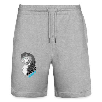 Stolzer Pelz - Stanley/Stella Unisex Bio Joggingshorts Trainer  - Grau meliert - Vorne - Nik (191cm) & Marisol (170cm)