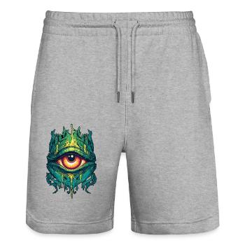 das dritte Auge - Mystischer Blick - Stanley/Stella Unisex Bio Joggingshorts Trainer  - Grau meliert - Vorne - Nik (191cm) & Marisol (170cm)