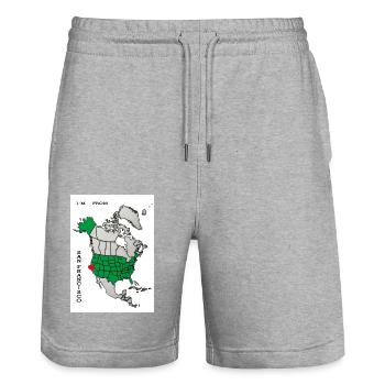 I´m from San Francisco-Slogan - Stanley/Stella Unisex Bio Joggingshorts Trainer  - Grau meliert - Vorne - Nik (191cm) & Marisol (170cm)