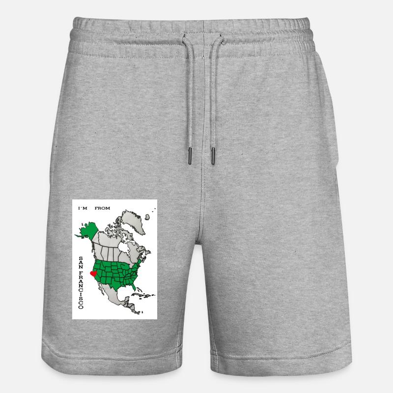 I´m from San Francisco-Slogan - Stanley/Stella Unisex Bio Joggingshorts Trainer  - Grau meliert