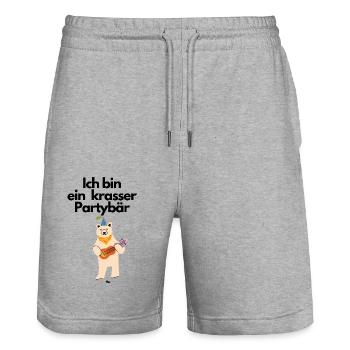 Malle Ich bin ein Partybär - Stanley/Stella Unisex Bio Joggingshorts Trainer  - Grau meliert - Vorne - Nik (191cm) & Marisol (170cm)