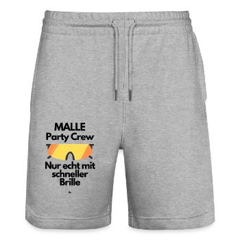 Malle MALLE Partycrew 7 - Stanley/Stella Unisex Bio Joggingshorts Trainer  - Grau meliert - Vorne - Nik (191cm) & Marisol (170cm)
