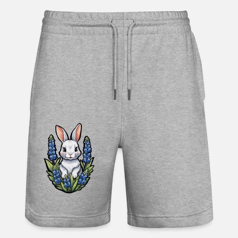 Lapin lapin Bluebonnets - Short de jogging bio TRAINER Stanley/Stella unisexe - gris chiné
