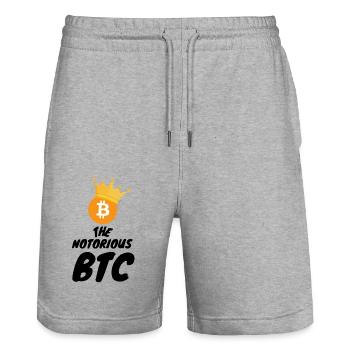 Crypto Notorious BTC 2 Bitcoin - Short de jogging bio TRAINER Stanley/Stella unisexe - gris chiné - Devant - Nik (191cm) & Marisol (170cm)
