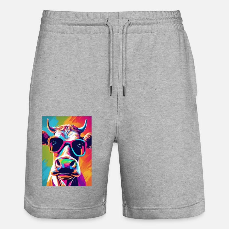 Vache à lunettes - Short de jogging bio TRAINER Stanley/Stella unisexe - gris chiné