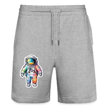 Aquarelle d’astronaute Aquarelle - Short de jogging bio TRAINER Stanley/Stella unisexe - gris chiné - Devant - Nik (191cm) & Marisol (170cm)