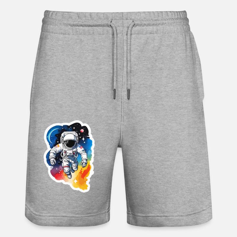 Aquarelle d’astronaute Aquarelle - Short de jogging bio TRAINER Stanley/Stella unisexe - gris chiné