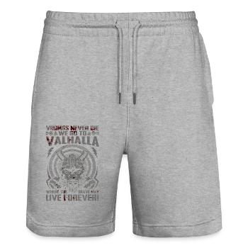 Scandinavie nordique rétro viking mythologie mystique - Short de jogging bio TRAINER Stanley/Stella unisexe - gris chiné - Devant - Nik (191cm) & Marisol (170cm)