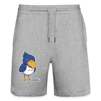 Oiseau à bec-en-sabot Ornithologue Forêt I Cadeau - Short de jogging bio TRAINER Stanley/Stella unisexe - gris chiné - Devant - Nik (191cm) & Marisol (170cm)