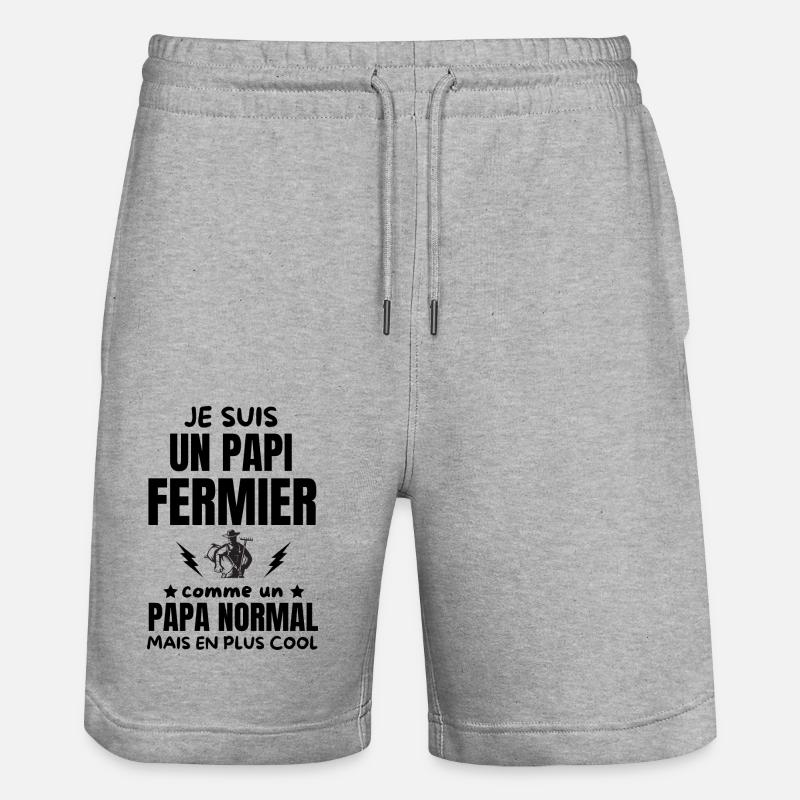 PAPI FERMIER - Short de jogging bio TRAINER Stanley/Stella unisexe - gris chiné