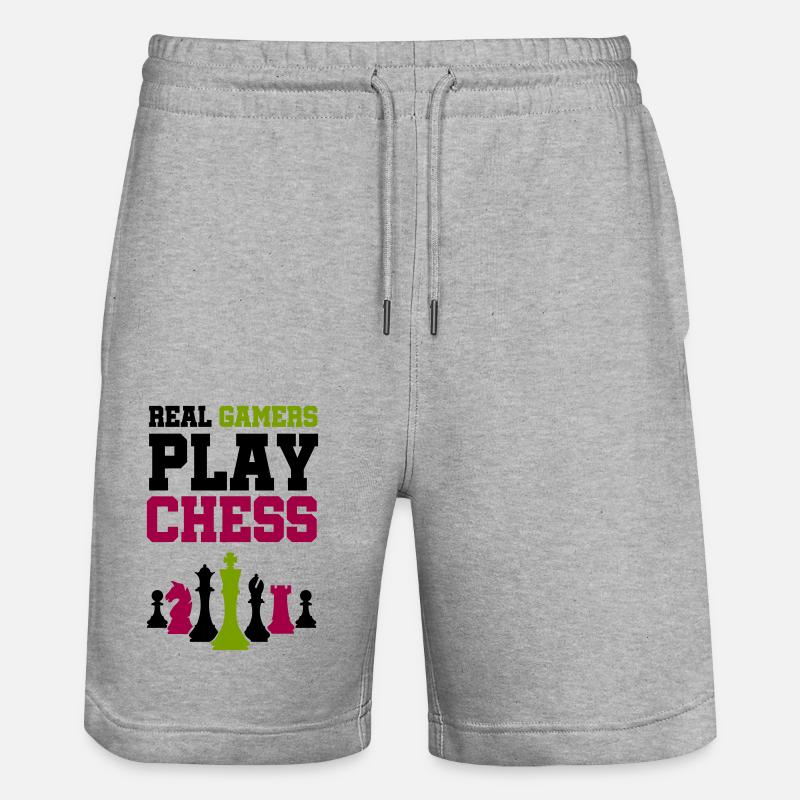 pièces d’échecs échecs - Short de jogging bio TRAINER Stanley/Stella unisexe - gris chiné