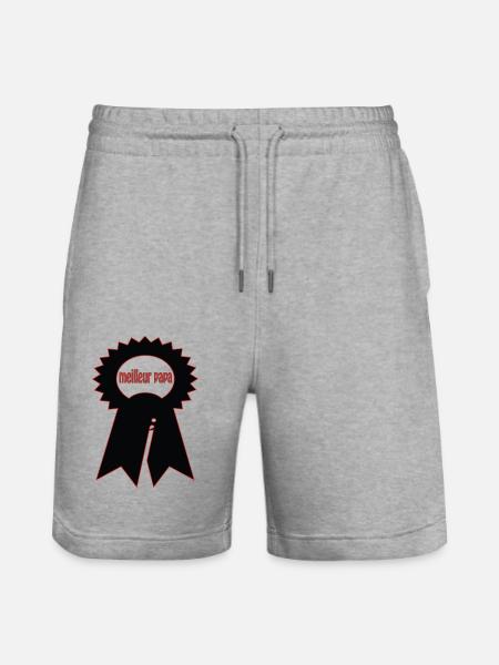 Bester Papa - Stanley/Stella Unisex Bio Joggingshorts Trainer  - Grau meliert