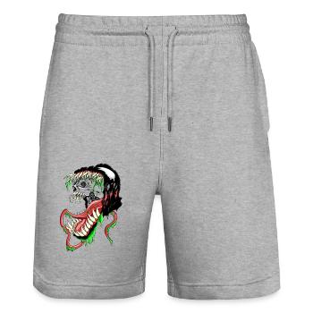 Der symbiont - Stanley/Stella Unisex Bio Joggingshorts Trainer  - Grau meliert - Vorne - Nik (191cm) & Marisol (170cm)