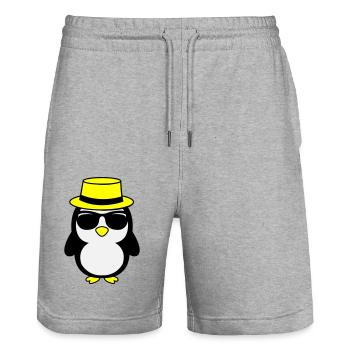 cool pinguin 02 - Stanley/Stella Unisex Bio Joggingshorts Trainer  - Grau meliert - Vorne - Nik (191cm) & Marisol (170cm)