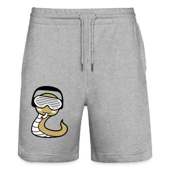 Cute Headphones Party Club Music Fun - Stanley/Stella Trainer Unisex Organic Jogging Shorts - heather grey - Front - Nik (191cm) & Marisol (170cm)