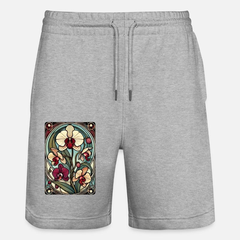 Orchidées - Short de jogging bio TRAINER Stanley/Stella unisexe - gris chiné