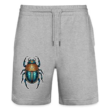 Scarab Neo Traditional - Stanley/Stella Trainer Unisex Organic Jogging Shorts - heather grey - Front - Nik (191cm) & Marisol (170cm)