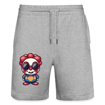 Halloween Clown Cool - Stanley/Stella Trainer Unisex Organic Jogging Shorts - heather grey - Front - Nik (191cm) & Marisol (170cm)