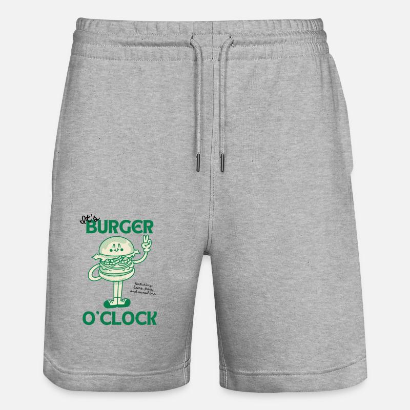 It's Burger o'clock - Stanley/Stella Unisex Bio Joggingshorts Trainer  - Grau meliert