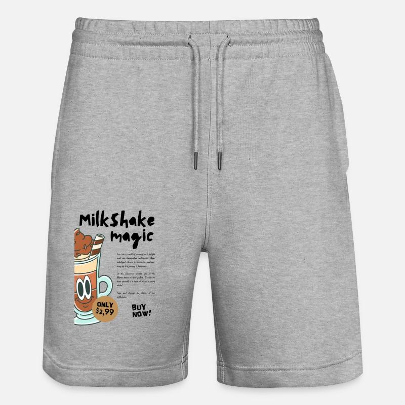 Milkshake Magic - Stanley/Stella Unisex Bio Joggingshorts Trainer  - Grau meliert