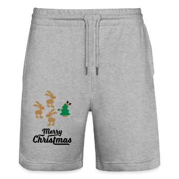 T-shirts amusants pour Noël - Short de jogging bio TRAINER Stanley/Stella unisexe - gris chiné - Devant - Nik (191cm) & Marisol (170cm)