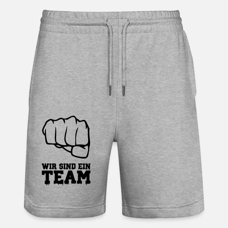 wir sind ein team - Stanley/Stella Unisex Bio Joggingshorts Trainer  - Grau meliert