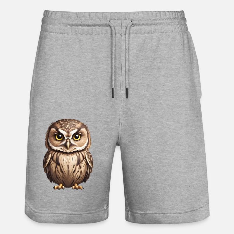 Junge braune Eule - Stanley/Stella Unisex Bio Joggingshorts Trainer  - Grau meliert