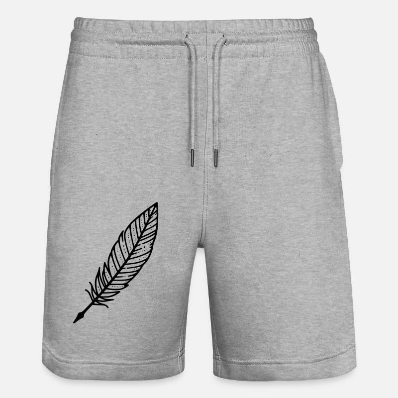 Feder Schreibfeder - Stanley/Stella Unisex Bio Joggingshorts Trainer  - Grau meliert