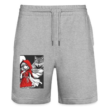Chaperon rouge - Short de jogging bio TRAINER Stanley/Stella unisexe - gris chiné - Devant - Nik (191cm) & Marisol (170cm)