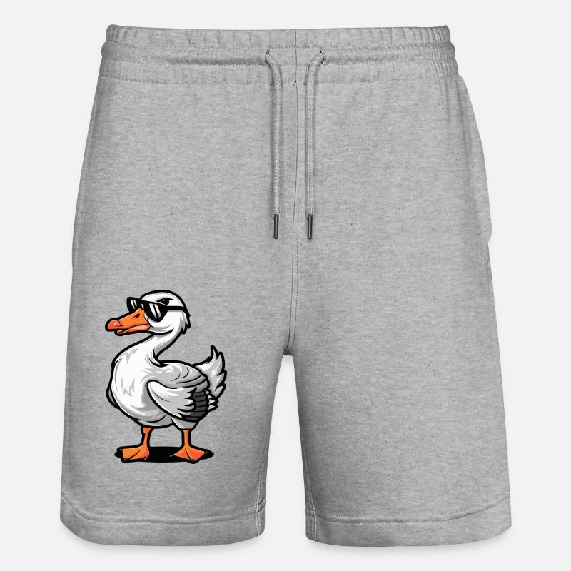 Gans Comic Cool - Stanley/Stella Unisex Bio Joggingshorts Trainer  - Grau meliert