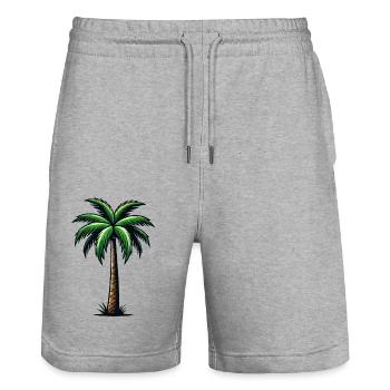 palme - Stanley/Stella Unisex Bio Joggingshorts Trainer  - Grau meliert - Vorne - Nik (191cm) & Marisol (170cm)