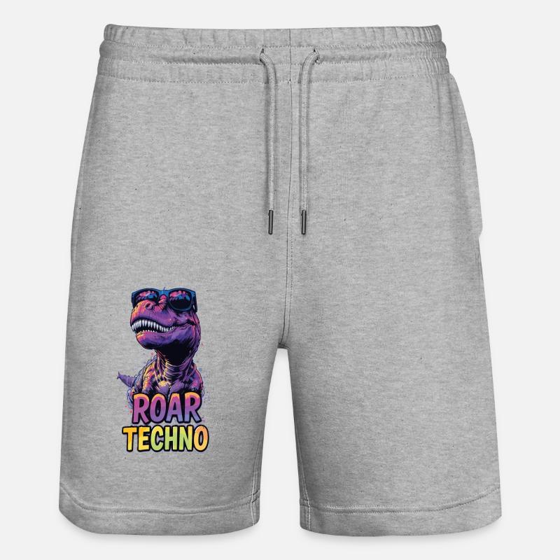 T-Rex - Roar TECHNO - Short de jogging bio TRAINER Stanley/Stella unisexe - gris chiné