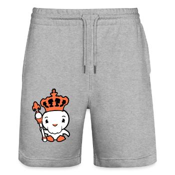Oiseau Roi Couronne Souverain Barbe Ancien Empire - Short de jogging bio TRAINER Stanley/Stella unisexe - gris chiné - Devant - Nik (191cm) & Marisol (170cm)