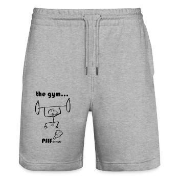 the gym pfff - Stanley/Stella Unisex Bio Joggingshorts Trainer  - Grau meliert - Vorne - Nik (191cm) & Marisol (170cm)