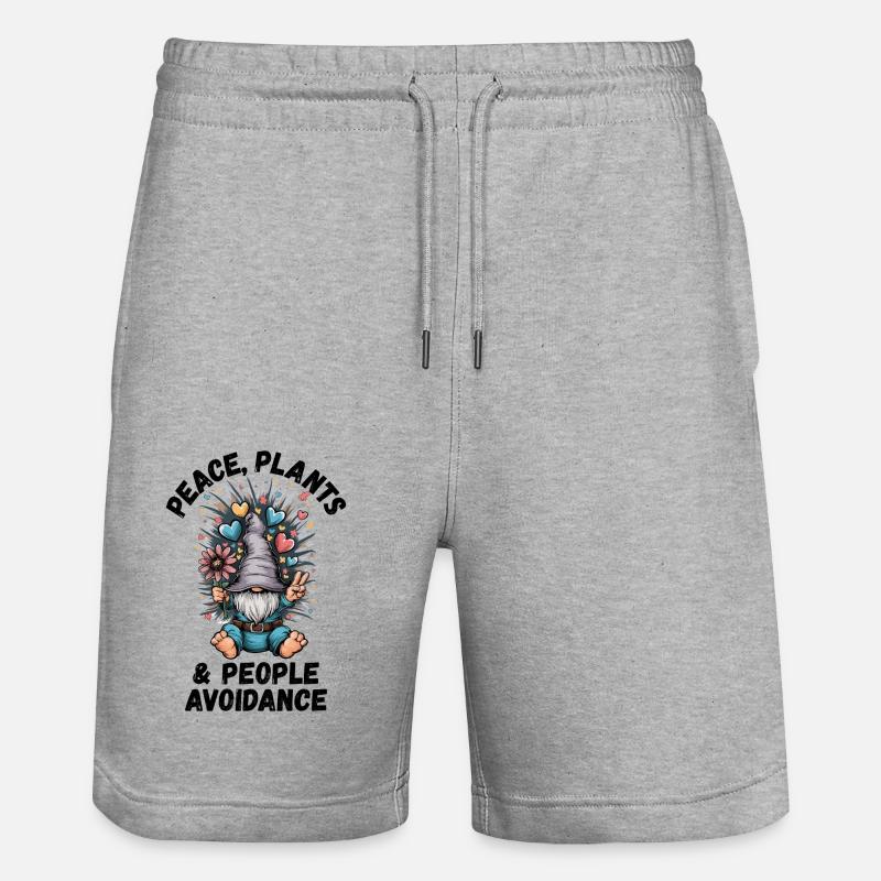 Peace, Plants and People Avoidance - Stanley/Stella Trainer Unisex Organic Jogging Shorts - heather grey