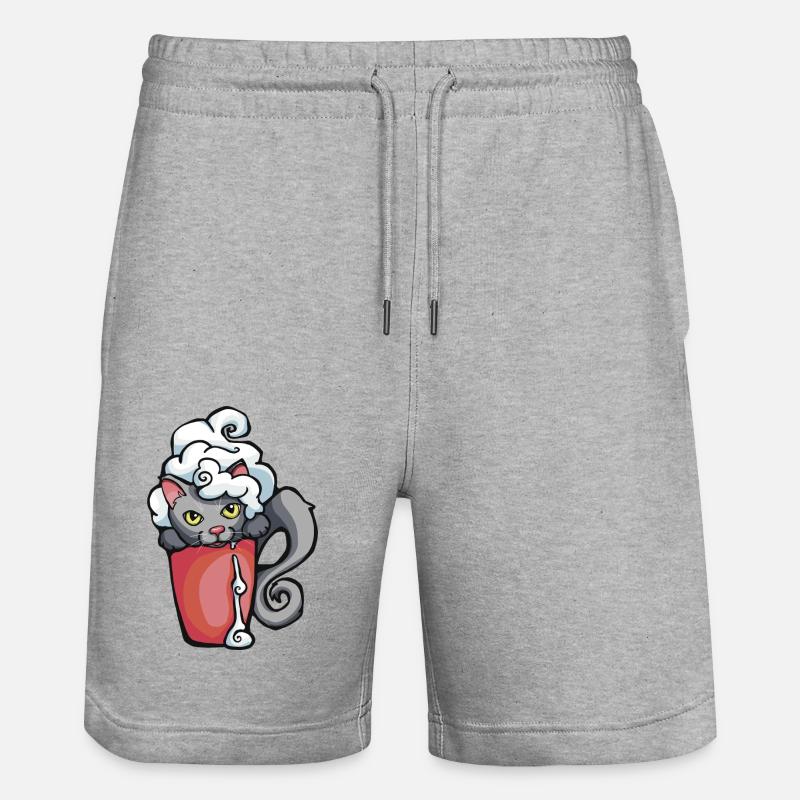 Chat de café - Short de jogging bio TRAINER Stanley/Stella unisexe - gris chiné